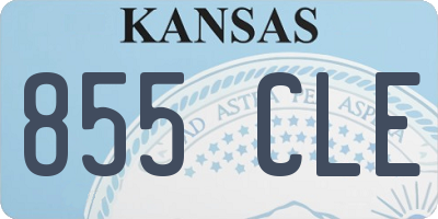 KS license plate 855CLE