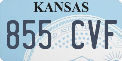 KS license plate 855CVF