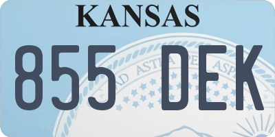 KS license plate 855DEK