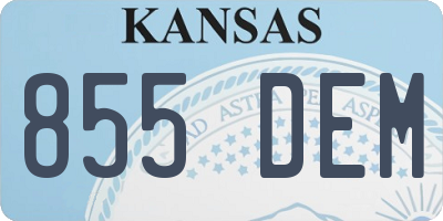 KS license plate 855DEM