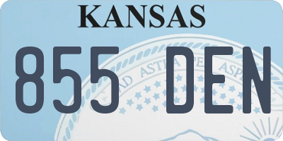 KS license plate 855DEN