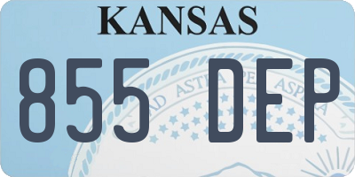 KS license plate 855DEP