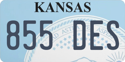 KS license plate 855DES