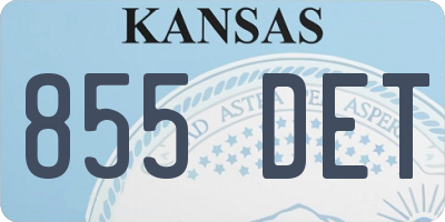 KS license plate 855DET