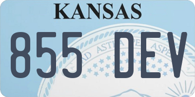 KS license plate 855DEV