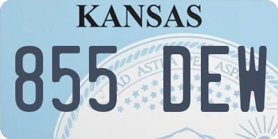 KS license plate 855DEW