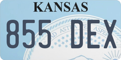 KS license plate 855DEX