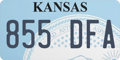 KS license plate 855DFA