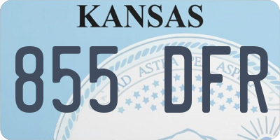 KS license plate 855DFR