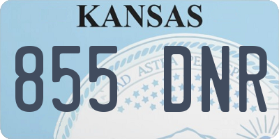 KS license plate 855DNR
