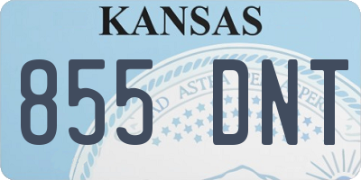 KS license plate 855DNT