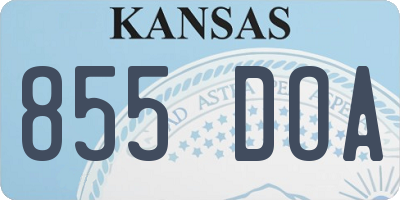 KS license plate 855DOA
