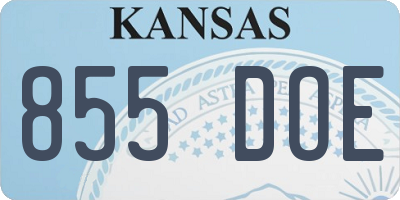 KS license plate 855DOE