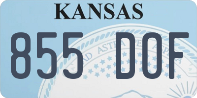 KS license plate 855DOF