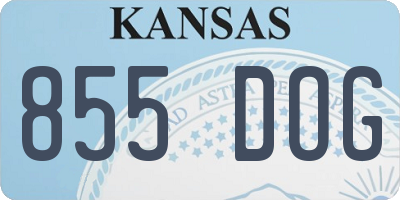 KS license plate 855DOG