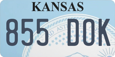KS license plate 855DOK