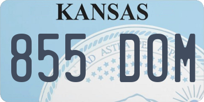 KS license plate 855DOM