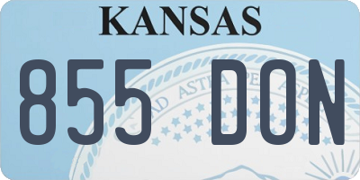 KS license plate 855DON
