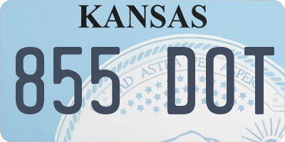 KS license plate 855DOT