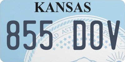 KS license plate 855DOV