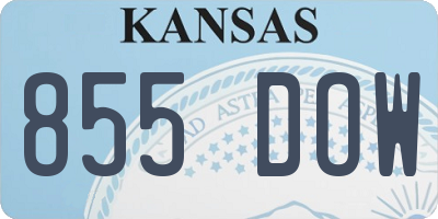 KS license plate 855DOW