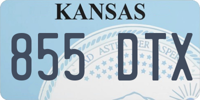 KS license plate 855DTX