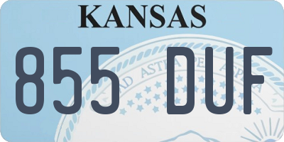 KS license plate 855DUF