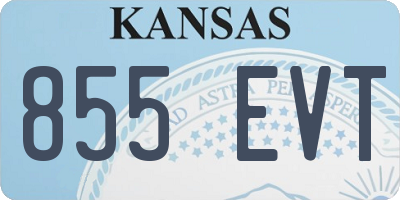 KS license plate 855EVT