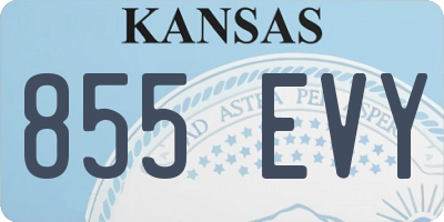 KS license plate 855EVY