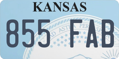 KS license plate 855FAB