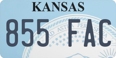 KS license plate 855FAC