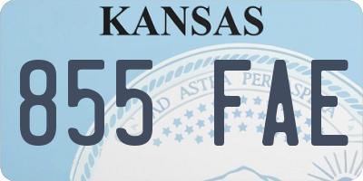 KS license plate 855FAE