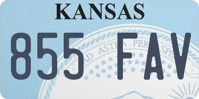 KS license plate 855FAV