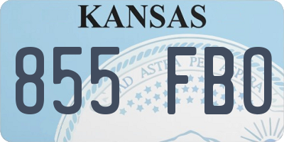KS license plate 855FBO