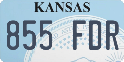 KS license plate 855FDR