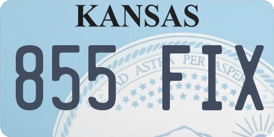 KS license plate 855FIX