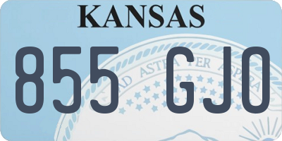 KS license plate 855GJO