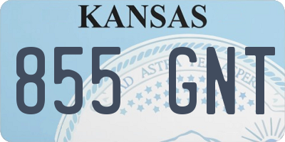 KS license plate 855GNT