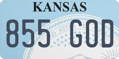 KS license plate 855GOD