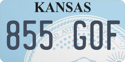 KS license plate 855GOF