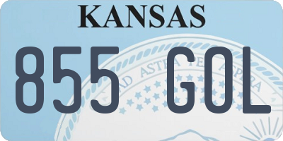 KS license plate 855GOL