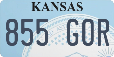 KS license plate 855GOR