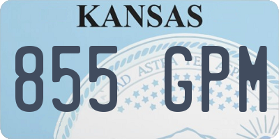 KS license plate 855GPM