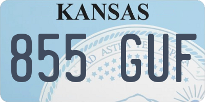 KS license plate 855GUF