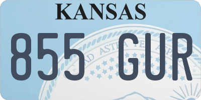 KS license plate 855GUR
