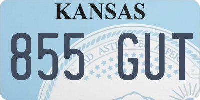 KS license plate 855GUT