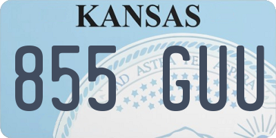 KS license plate 855GUU
