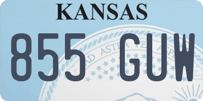 KS license plate 855GUW
