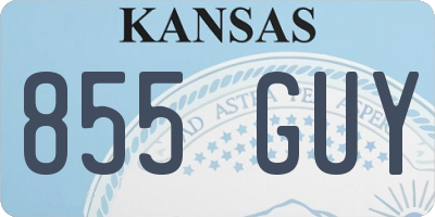 KS license plate 855GUY