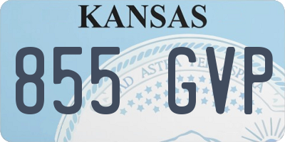 KS license plate 855GVP